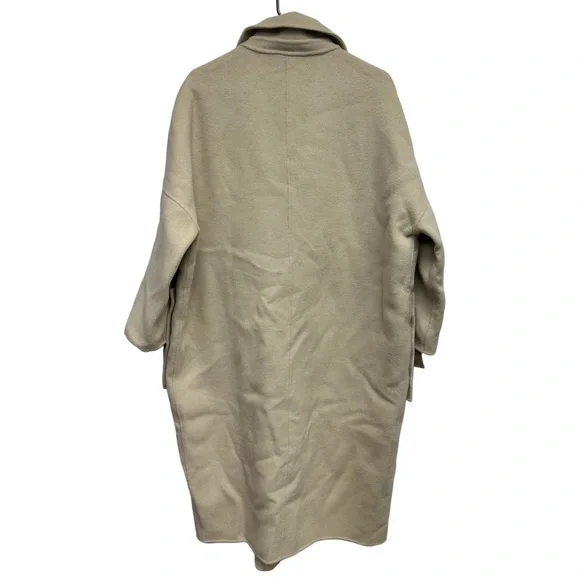 Silk Maison Oversized Beige 100% Wool trench Coat - Picture 9 of 15